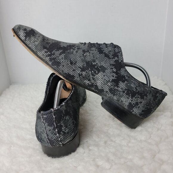 Messico Men's Size 9.5 Oxford Derby  Gray  Leather Camo Shoes - Picture 6 of 11
